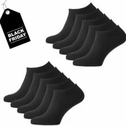 Goedkoop π Merkloos Zwarte Enkelsokken - Maat 35/38 - 10 Paar - Naadloos - Katoen - Voordeelverpakking π₯°