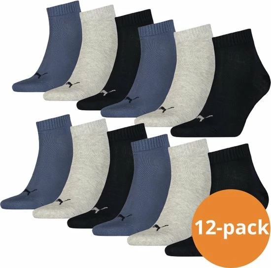 Gloednieuw π₯ Puma Quarter Sokken Plain 12-pack Navy / Grey / Nightshadow Blue π 3 Gloednieuw π₯ Puma Quarter Sokken Plain 12-pack Navy / Grey / Nightshadow Blue π