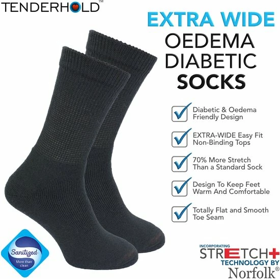 Coupon π Norfolk - 2 Paar - Stretch+ Wollen Extra Brede - Oedeemvriendelijke Warme Sokken - Zwart - Maat 39-42 - Peter β€οΈ 4 Coupon π Norfolk - 2 Paar - Stretch+ Wollen Extra Brede - Oedeemvriendelijke Warme Sokken - Zwart - Maat 39-42 - Peter β€οΈ - Afbeelding 2