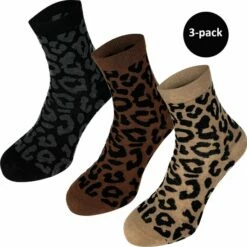 Beste Pirce 😍 Merkloos Rameli Dames Panter Thema - Zonder Voelbare Teennaad - 3-pack - Bruin/Zwart - Maat 36-41 ❤️
