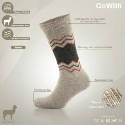 Goedkoopste 😉 GoWith-wollen Sokken-alpaca Sokken-huissokken-2 Paar-warme Sokken-wintersokken-thermosokken-huissokken-bruin-beige-maat 39-42 🔔 -Beenmode Winkel 550x550 107