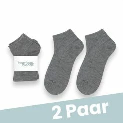 Gloednieuw 🛒 Bamboo Blends Bamboe Enkelsokken - Maat 36-40 - 2 Paar - Grijs 👍