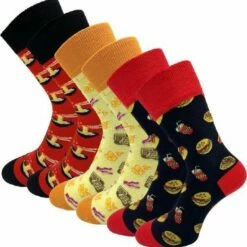 Beste Verkoop ✨ 6 Paar Sokken - Bonanza - Food - Naadloos - Maat 36-40 🔥