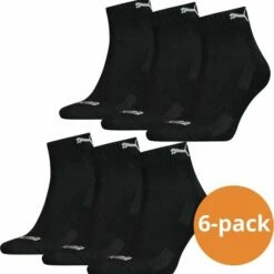 Goedkoopste 🧨 Puma Quarter Sokken Zwart - 6 Paar Zwarte Enkelsokken - Maat 43/46 🔥 -Beenmode Winkel 550x561