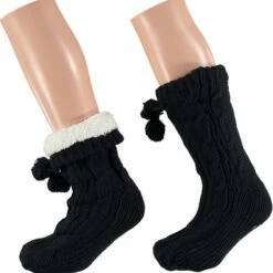 Promo 👏 Dames Huissokken Met Antislip | Antraciet | Maat 36/41 | Huissokken Dames | Fluffy Sokken | Slofsokken | Huissokken Anti Slip | Huissokken | Anti Slip Sokken | Warme Sokken | Bedsokken | Winter Sokken | Apollo ✔️