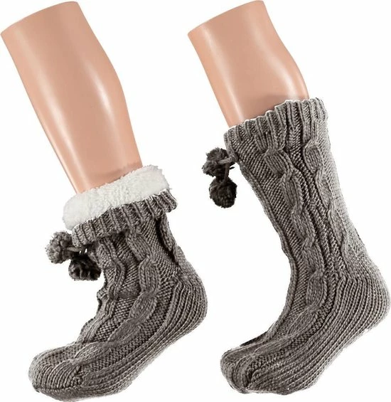 Beste deal ✔️ Apollo Dames Anti-slip Fleece/gebreide Huissokken/slofsokken Creme One Size ✨ 5 Beste deal ✔️ Apollo Dames Anti-slip Fleece/gebreide Huissokken/slofsokken Creme One Size ✨ - Afbeelding 3