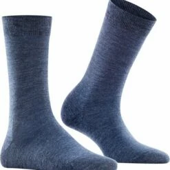 Beste deal ✨ FALKE Softmerino Dik Halfhoog Comfortabel Zonder Motief Zacht Winter Warm Ondoorzichtig Merinowol Katoen Blauw Dames Sokken - Maat 37-38 😍 -Beenmode Winkel 550x569