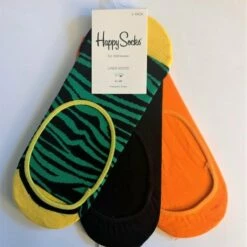 Hete verkoop 🎁 2 X 3 Pack ,Happy 🧦 Socks, Liner, Kleur Zebra Groen, Zwart En Oranje, Maat 41-46 🧨