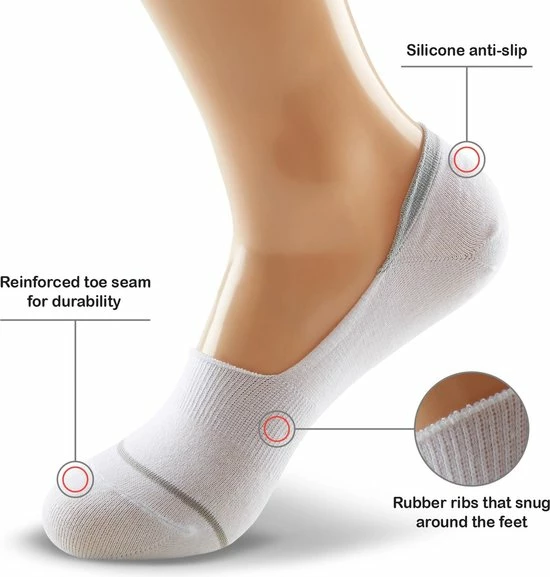 Goedkoop π Onzichtbare Sokken Met Verstevigende Zool - Wit - 8 Pack - Monfoot π 7 Goedkoop π Onzichtbare Sokken Met Verstevigende Zool - Wit - 8 Pack - Monfoot π - Afbeelding 5