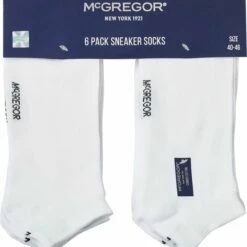Uitgang 👏 McGregor 👟 Sneakersokken Dames | 6 Paar | Maat 36-42 | 👟 Sneaker Sok Wit/Zwart | Witte Enkelsokken 💯 -Beenmode Winkel 550x593 6