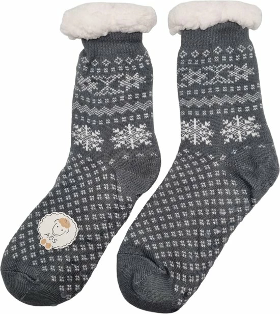 Begroting 𧨠Antonio Huissokken - Sneeuwvlokken - Grijs Wit - Dames - Antislip ABS - One Size (35-42) - Hüttensocken - Warme Sokken - Warme Huissok - Sloffen π₯° 4 Begroting 𧨠Antonio Huissokken - Sneeuwvlokken - Grijs Wit - Dames - Antislip ABS - One Size (35-42) - Hüttensocken - Warme Sokken - Warme Huissok - Sloffen π₯° - Afbeelding 2