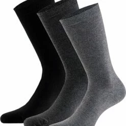 Coupon 🔥 Sokken Van Biologisch Katoen | Grijs | Maat 39/42 | 3-Paar | Biologisch | Zwarte Sokken | Sokken Maat 39 42 | Unisex | Apollo ✔️