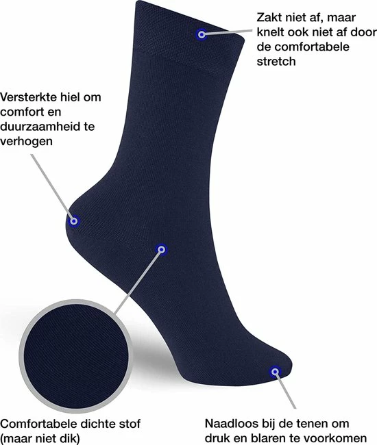 Top 10 π― Jacob & Roy's 6 Paar Blauwe Sokken - Heren & Dames - Navy - Maat 47-50 - Naadloos π 4 Top 10 π― Jacob & Roy's 6 Paar Blauwe Sokken - Heren & Dames - Navy - Maat 47-50 - Naadloos π - Afbeelding 2