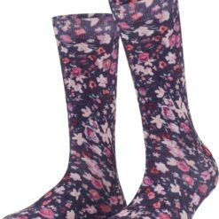 Flash-uitverkoop 🛒 Burlington Painted Flower Sokken Dames 27133 6120 Marine 36-41 🤩