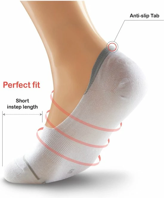 Goedkoop π Onzichtbare Sokken Met Verstevigende Zool - Wit - 8 Pack - Monfoot π 8 Goedkoop π Onzichtbare Sokken Met Verstevigende Zool - Wit - 8 Pack - Monfoot π - Afbeelding 6