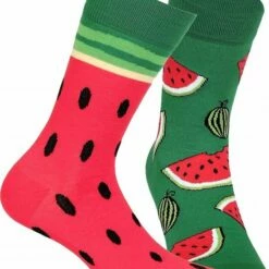 Beste deal ⌛ 2 Pack Gatta-Wola Katoenen Lange Sokken Funky, 2 Verschillende Patronen, Maat 43-46, Watermeloen Patroon 🧨 -Beenmode Winkel 550x663