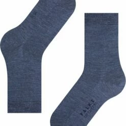 Beste deal ✨ FALKE Softmerino Dik Halfhoog Comfortabel Zonder Motief Zacht Winter Warm Ondoorzichtig Merinowol Katoen Blauw Dames Sokken - Maat 37-38 😍 -Beenmode Winkel 550x666