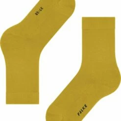 Begroting 👏 FALKE ClimaWool Versterkt Zonder Patroon Ademend Warm Droog Milieuvriendelijk Elegant Duurzaam Lyocell Maagdelijke Wol Geel Dames Sokken - Maat 39-40 👏 -Beenmode Winkel 550x667 6