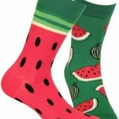 Beste deal ⌛ 2 Pack Gatta-Wola Katoenen Lange Sokken Funky, 2 Verschillende Patronen, Maat 43-46, Watermeloen Patroon 🧨 -Beenmode Winkel 550x675