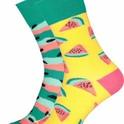 Goedkoop 🎉 Many Mornings Sokken - Watermelon Splash - Unisex - Maat: 43-46 🧨