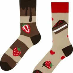 Aanbiedingen ๐ Good Mood Sokken - Chocolade Aardbeien Cake - Maat 39-42 ๐