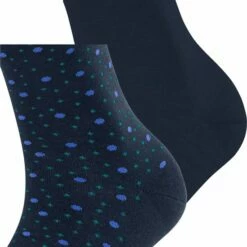 Hete verkoop 🎁 Esprit Playful Dot 2-Pack Versterkte Damessokken Met Patroon Ademend Gestippeld In Dobbelpak Duurzaam Biologisch Katoen Multipack Blauw Dames Sokken - Maat 35-38 👏 -Beenmode Winkel 550x707