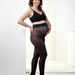 Hete verkoop 🔥 MAMSY Comfortabele Sheer Zwangerschapspanty 20den Zwart XL ⭐