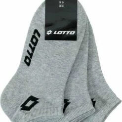 Beste deal 🌟 Lotto 👟 Sneaker Sokken - Sport Sokken - Korten Sokken - Lotto Sokken - Grijs 3 Paar - Maat: 35/38 👏