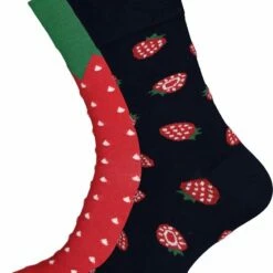 Begroting 🥰 Many Mornings Toffe Sokken - Gekke Sokken - Leuke Sokken - Strawberries - Maat: 35 T/m 38 ✔️