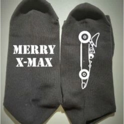 Goedkoopste 🛒 Merkloos Bedrukte Sokken Met Tekst: Merry X-Max ✔️ -Beenmode Winkel 550x733 7