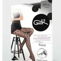 Uitgang 😉 Gatta Lycra Satin Sheers Mesh Panty Funny 07 20DEN Met Grote Stippen Zwart, Maat L (4) 🥰 -Beenmode Winkel 550x744 4