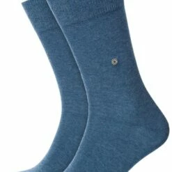 Flash-uitverkoop 👏 Burlington Everyday Herensokken (2-pack) - Katoen - 👖 Jeansblauw - Maat: 40-46 ❤️