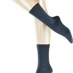 Beste deal ✨ FALKE Softmerino Dik Halfhoog Comfortabel Zonder Motief Zacht Winter Warm Ondoorzichtig Merinowol Katoen Blauw Dames Sokken - Maat 37-38 😍 -Beenmode Winkel 550x798