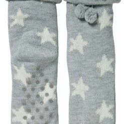 Goedkoopste 🔔 Apollo Dames Anti-slip Huissokken/slofsokken Grijs/wit Sterren Maat 36-41 🧨 -Beenmode Winkel 550x809