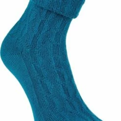 Aanbiedingen 🤩 SOCKS4FUN Bamboe Sokken – Kabelweving - 2 Paar - Blauw – Naadloos – Dubbele Omslag - Maat 35/38 👍