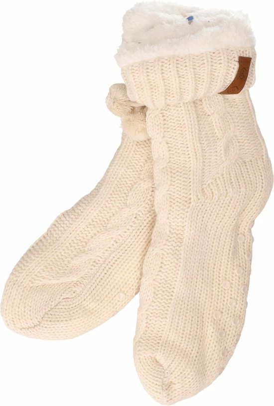 Beste deal ✔️ Apollo Dames Anti-slip Fleece/gebreide Huissokken/slofsokken Creme One Size ✨ 4 Beste deal ✔️ Apollo Dames Anti-slip Fleece/gebreide Huissokken/slofsokken Creme One Size ✨ - Afbeelding 2