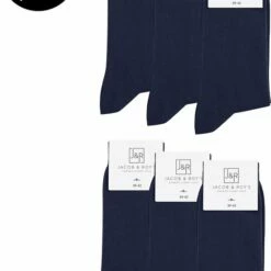 Top 10 💯 Jacob & Roy's 6 Paar Blauwe Sokken - Heren & Dames - Navy - Maat 47-50 - Naadloos 😍