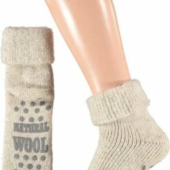 Hete verkoop ⭐ Apollo Dames Huissokken Wol Met Antislip Lichtgrijs 35-38 💯